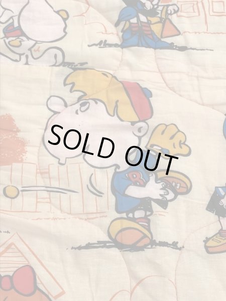 スヌーピーのような野球をしているキャラクターの70年代ビンテージ寝袋