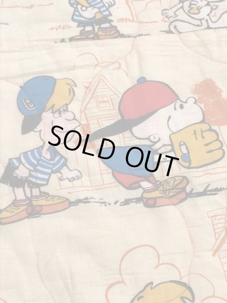 チャーリーブラウンのような男の子と女の子の70’sヴィンテージスリーピングバッグ