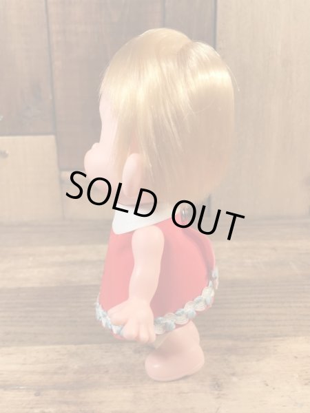 メイドインジャパン製の女の子の60’sヴィンテージソフビドール