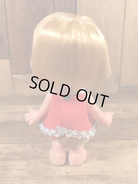 メイドインジャパン製の女の子の60’sヴィンテージソフビドール