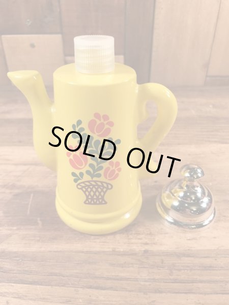 エイボン社製の花の絵が付いたポットの70年代ビンテージ容器