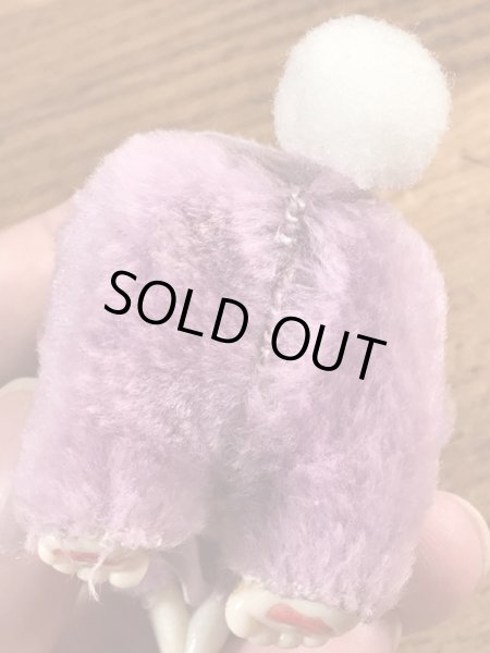 イースターバニーの紫の80’sヴィンテージクリップドール