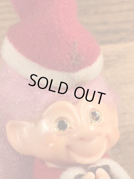 サンタのトロールの80年代ビンテージクリップ人形