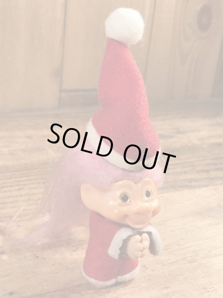 サンタのトロールの80年代ビンテージクリップ人形