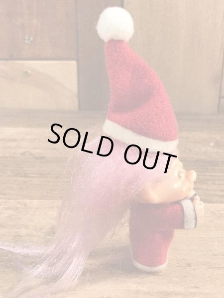 サンタのトロールの80年代ビンテージクリップ人形