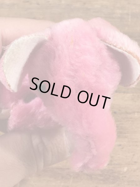 ピンクの象の80年代ビンテージクリップ人形