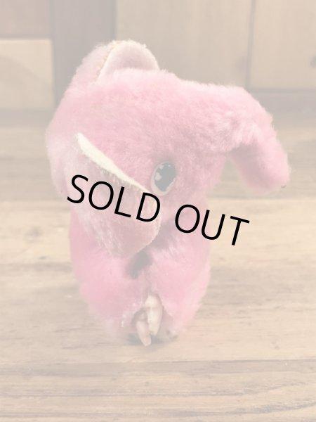 ピンクの象の80年代ビンテージクリップ人形