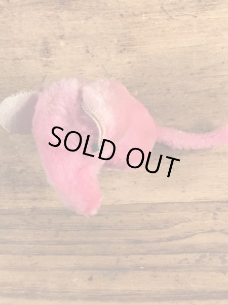 ピンクの象の80年代ビンテージクリップ人形