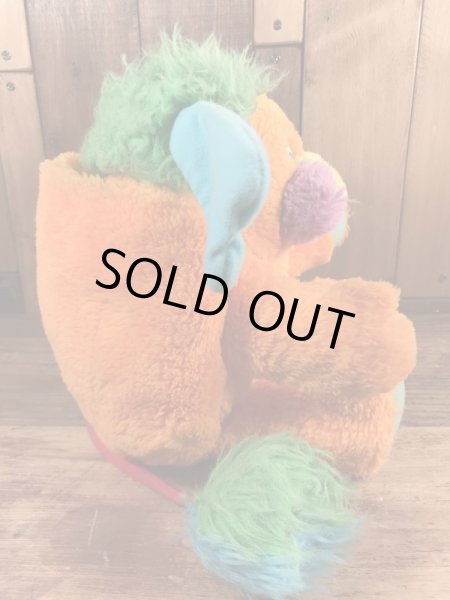 オレンジのパズルポップルの80年代ビンテージぬいぐるみ