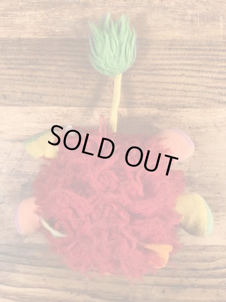 赤色のなぞなぞポップルの80年代ビンテージぬいぐるみ