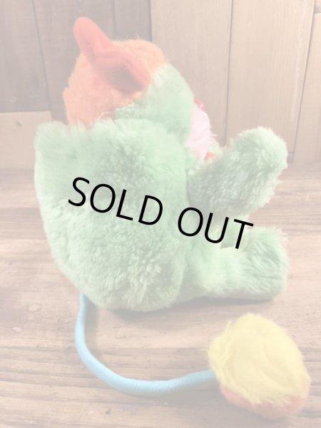 ポップルズの緑のパターの80年代ビンテージぬいぐるみ