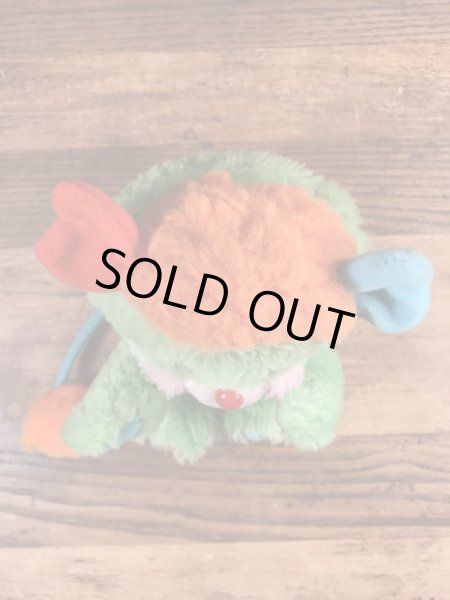 ポップルズの緑のパターの80年代ビンテージぬいぐるみ