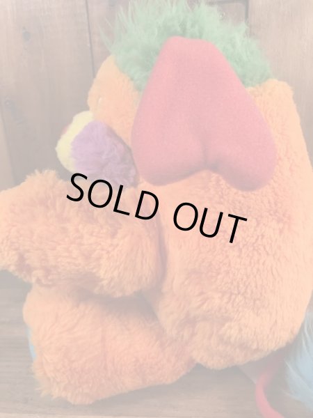 オレンジのパズルポップルの80年代ビンテージぬいぐるみ