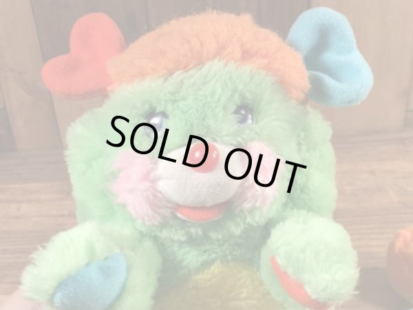 ポップルズの緑のパターの80年代ビンテージぬいぐるみ