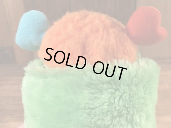 ポップルズの緑のパターの80年代ビンテージぬいぐるみ