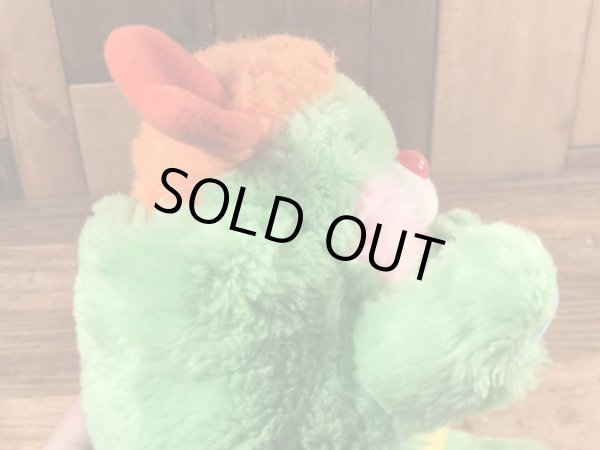 ポップルズの緑のパターの80年代ビンテージぬいぐるみ