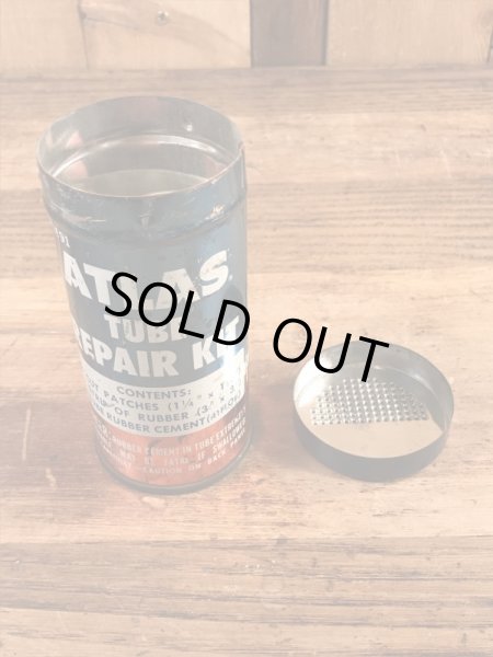 Atlas Supply社製のチューブリペアキットの40〜50年代ビンテージブリキ缶