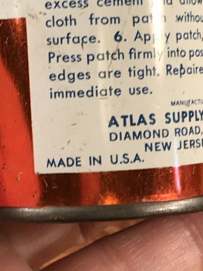 画像2: Atlas Supply “Atlas Tube Repair Kit” Tin Can　アトラス　ビンテージ　ブリキ缶　40〜50年代