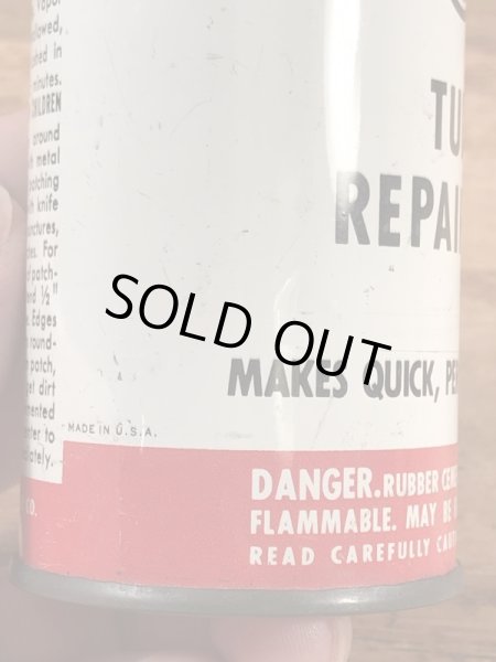 ファイヤーストーンのタイヤチューブのリペアキットが入っていた40〜50年代ビンテージブリキ缶