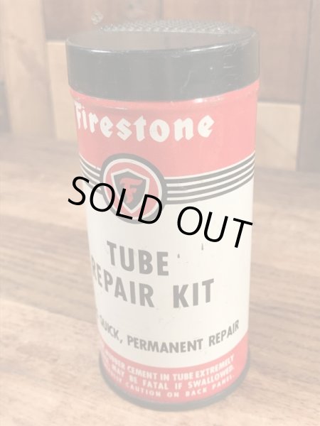 Firestoneのタイヤチューブのリペアキットが入っていた40〜50’sヴィンテージTin缶