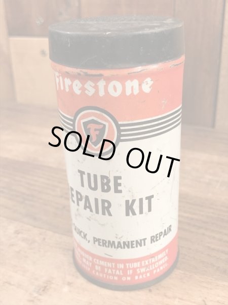 Firestoneのタイヤチューブのリペアキットが入っていた40〜50’sヴィンテージTin缶