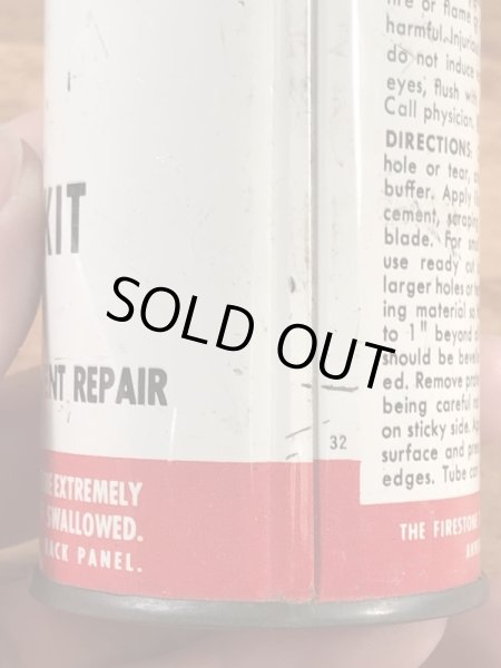 ファイヤーストーンのタイヤチューブのリペアキットが入っていた40〜50年代ビンテージブリキ缶