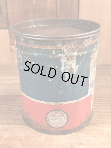 モーターオイルのプレミアムルーブリカントが入っていた50年代ビンテージブリキ缶