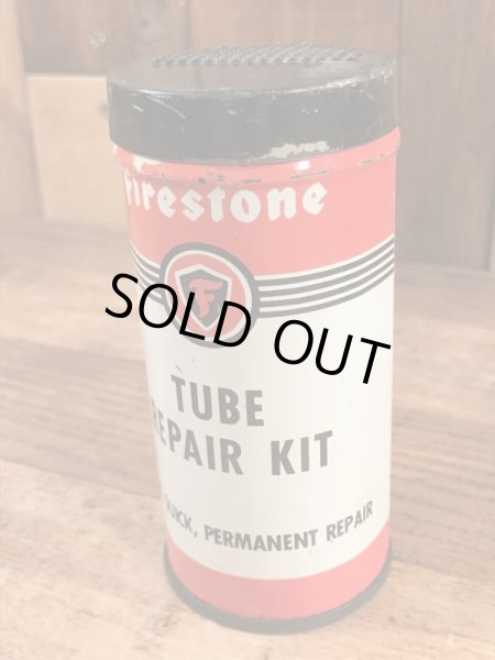 Firestoneのタイヤチューブのリペアキットが入っていた40〜50’sヴィンテージTin缶