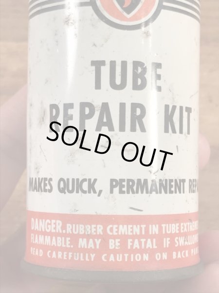 ファイヤーストーンのタイヤチューブのリペアキットが入っていた40〜50年代ビンテージブリキ缶