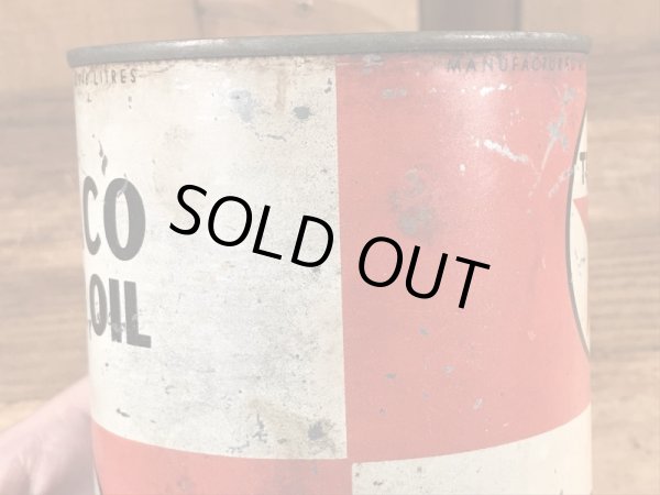 テキサコのモーターオイルの40〜50年代ビンテージブリキ缶