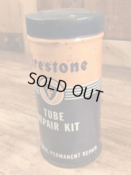 Firestoneのタイヤチューブのリペアキットが入っていた40〜50’sヴィンテージTin缶