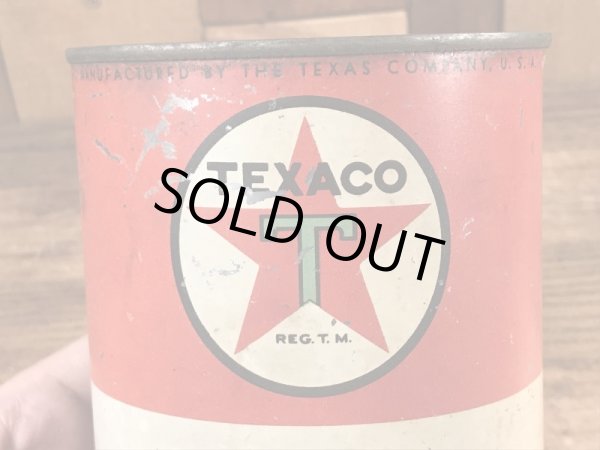 テキサコのモーターオイルの40〜50年代ビンテージブリキ缶