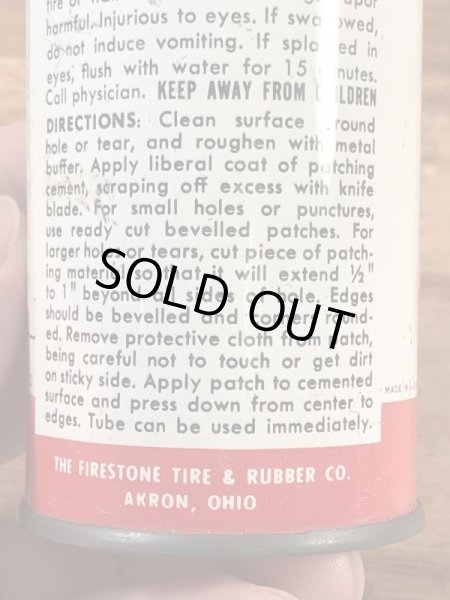 ファイヤーストーンのタイヤチューブのリペアキットが入っていた40〜50年代ビンテージブリキ缶