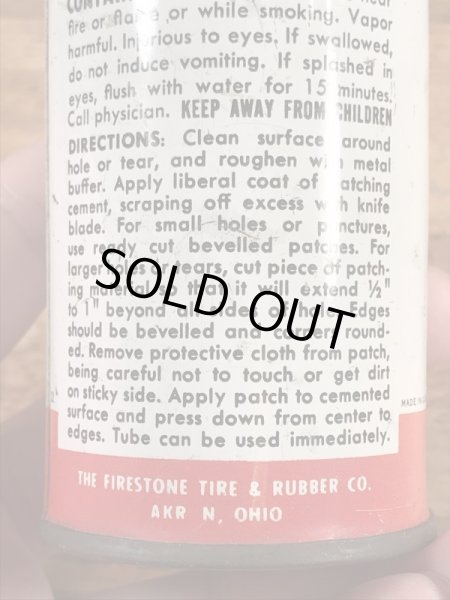 ファイヤーストーンのタイヤチューブのリペアキットが入っていた40〜50年代ビンテージブリキ缶