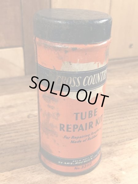 画像3: Sears Roebuck And Co “Cross Country” Tube Repair Kit Tin Can　シアーズローバックス　ビンテージ　ブリキ缶　40〜50年代 (3)