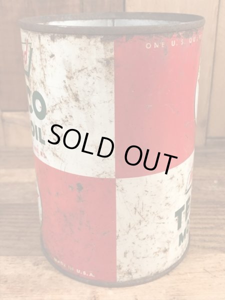 テキサコのモーターオイルの40〜50年代ビンテージブリキ缶