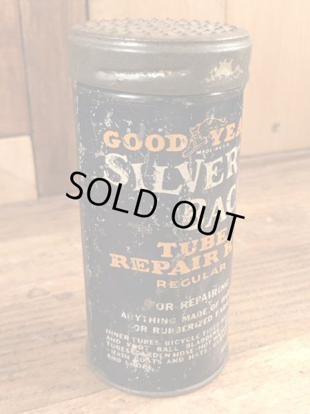 グッドイヤーのタイヤチューブのリペアキットが入っていた40〜50年代ビンテージブリキ缶