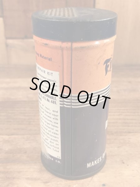 ファイヤーストーンのタイヤチューブのリペアキットが入っていた40〜50年代ビンテージブリキ缶