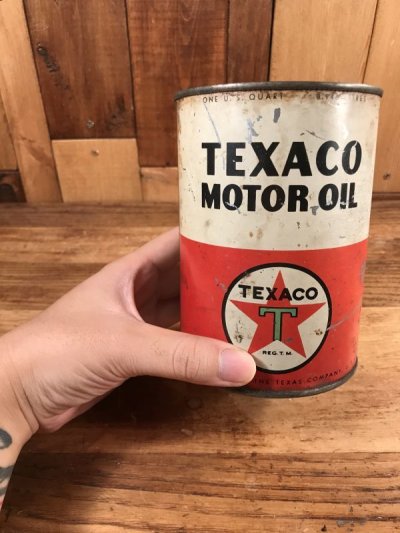 画像3: Texaco Motor Oil Tin Can　テキサコ　ビンテージ　ブリキ缶　モーターオイル　40〜50年代