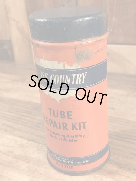 画像2: Sears Roebuck And Co “Cross Country” Tube Repair Kit Tin Can　シアーズローバックス　ビンテージ　ブリキ缶　40〜50年代 (2)