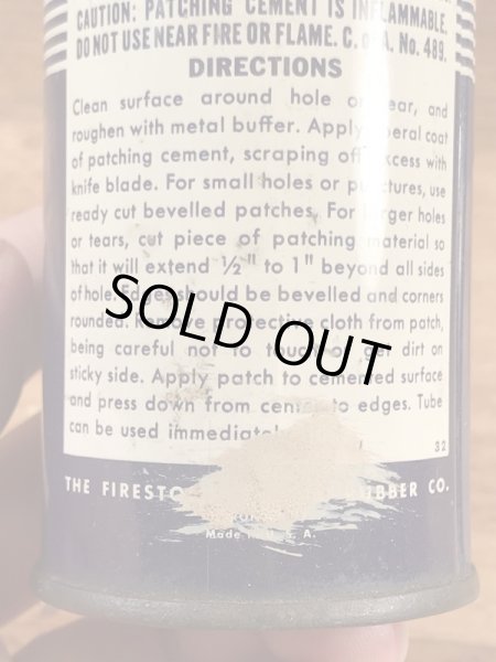 ファイヤーストーンのタイヤチューブのリペアキットが入っていた40〜50年代ビンテージブリキ缶