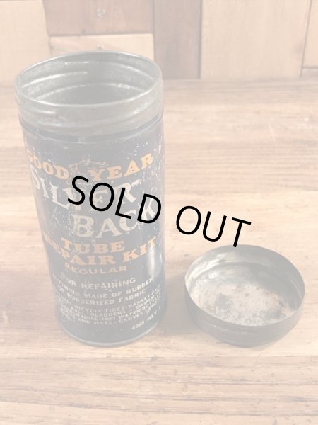 グッドイヤーのタイヤチューブのリペアキットが入っていた40〜50年代ビンテージブリキ缶