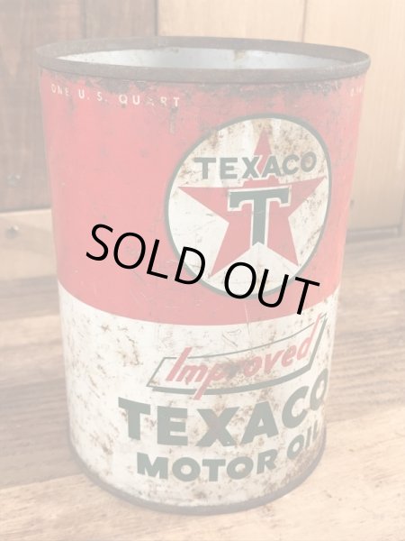 テキサコのモーターオイルの40〜50年代ビンテージブリキ缶