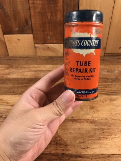 画像3: Sears Roebuck And Co “Cross Country” Tube Repair Kit Tin Can　シアーズローバックス　ビンテージ　ブリキ缶　40〜50年代