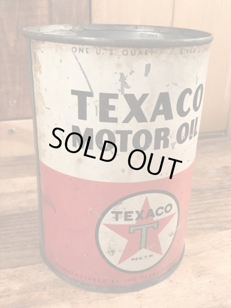 テキサコのモーターオイルの40〜50年代ビンテージブリキ缶