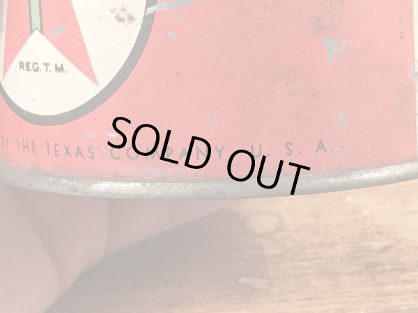 テキサコのモーターオイルの40〜50年代ビンテージブリキ缶