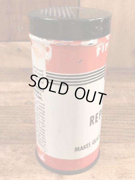 ファイヤーストーンのタイヤチューブのリペアキットが入っていた40〜50年代ビンテージブリキ缶