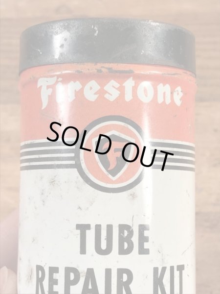 Firestoneのタイヤチューブのリペアキットが入っていた40〜50’sヴィンテージTin缶