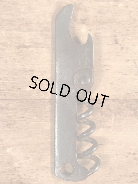 企業物の折り畳みのコークスクリューが付いたヴィンテージボトルオープナー