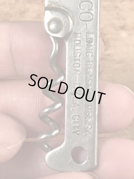 企業物の折り畳みのコークスクリューが付いたヴィンテージボトルオープナー